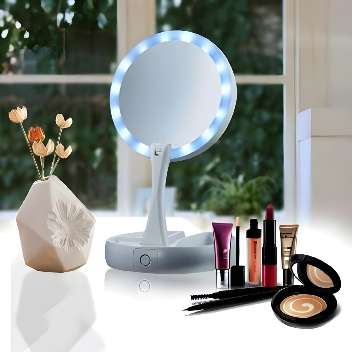 Espejo redondo con luz LED
