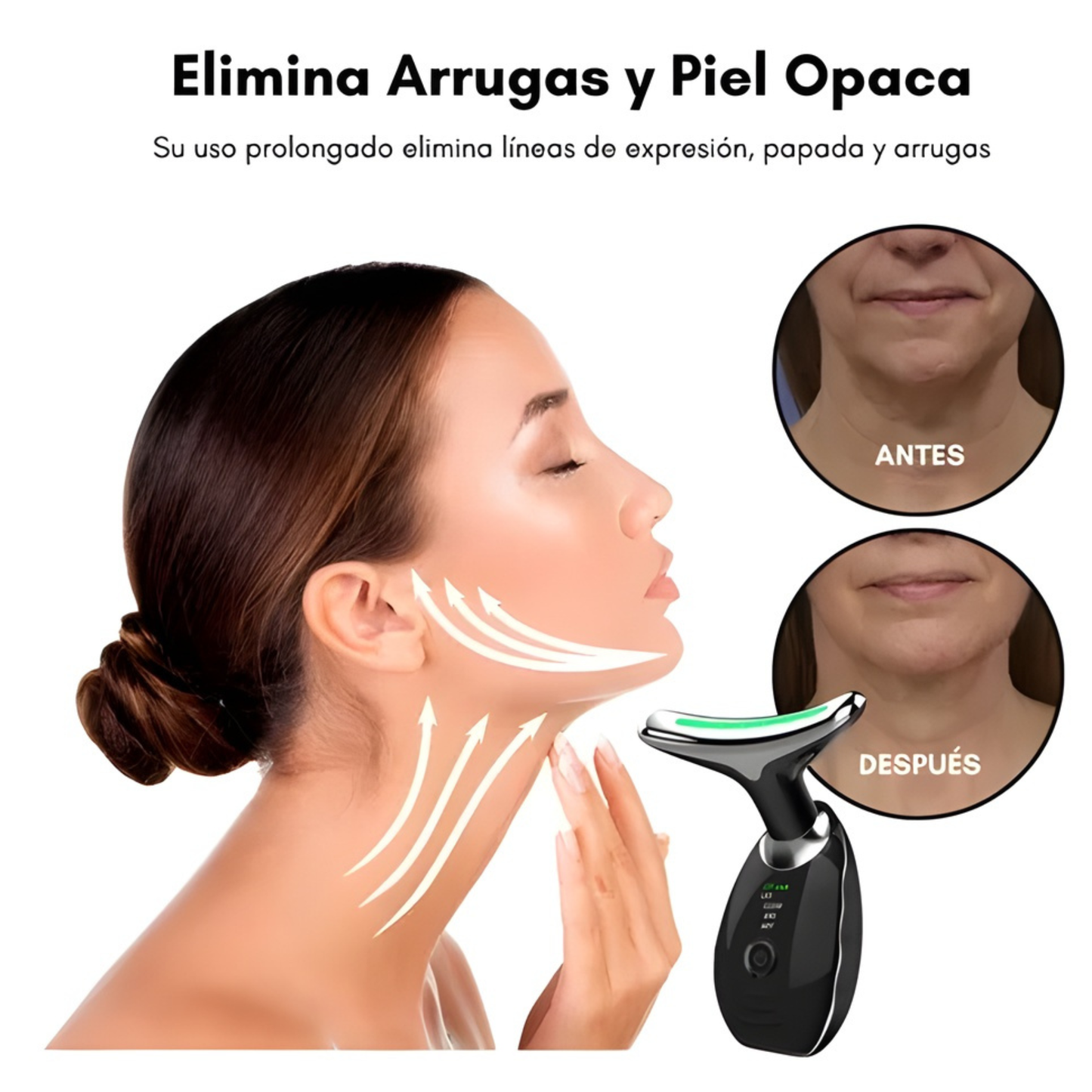 Masajeador Facial LED con Microcorriente EMS